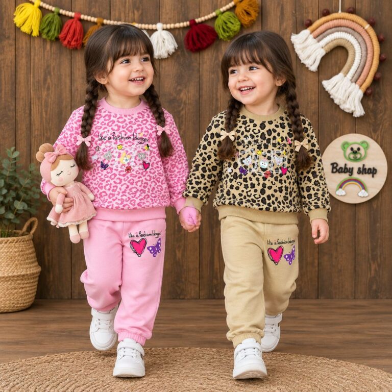 بلوز شلوار دخترانه پلنگی کد ۱۰۶۶